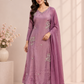 Dusty Lavender Chinon Embroidered Suit Set (RT1548)