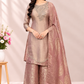 Mauve Royal Elegance – Premium Benaras Straight Cut 3 Piece Suit Set (RT1702)