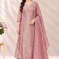 Elegant Mauve Embroidered Salsa A-Line Suit Set (RT1626)
