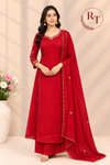 Red Embroidered A-Line Suit Set (RT1650)