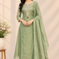 Golden Sage Salsa Embroidered A-Line Suit Set (RT1609)