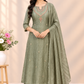 Sage Green Elegance Embroidered Salsa A-Line Suit Set (RT1677)