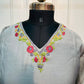 Elegant Grey Floral Mull Chanderi Kurta 3pc Set (RT 1013)
