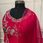 Royal Pink Embroidered Dolla Silk Kurta Pant Dupatta Set    (RT 1008)