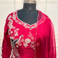 Royal Pink Embroidered Dolla Silk Kurta Pant Dupatta Set    (RT 1008)