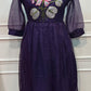 Royal Plum Bloom Embroidered Kota Anarkali Dress(RT3013)