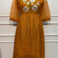 Mustard Bloom Embroidered Kota Anarkali Dress(RT3014)