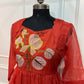Ruby Bloom Embroidered Kota Anarkali Dress(RT3012)