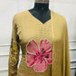 Mustard Bloom – Premium Chinon 3 Piece Suit Set.(RT1488)