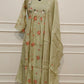 Pestal Green Mull chenderi embroidery 3pc anarkali set 235