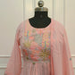 Pink MullCotton Floral Embroidered Anarkali 3pc set 145