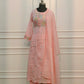 Pink MullCotton Floral Embroidered Anarkali 3pc set 145