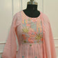 Pink MullCotton Floral Embroidered Anarkali 3pc set 145