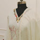 Elegant Off-White Cotton  Floral Printed 3pc Kurta Set 185