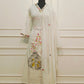 Elegant Off-White Cotton  Floral Printed 3pc Kurta Set 185