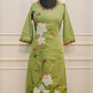 Elegant Pastel Green  Cotton Floral 3pc Kurta Set 195
