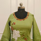 Elegant Pastel Green  Cotton Floral 3pc Kurta Set 195