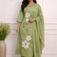 Elegant Pastel Green  Cotton Floral 3pc Kurta Set 195