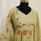 Pestal Green Mull chenderi embroidery 3pc anarkali set 235