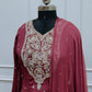 Rose Pink Chinon Anarkali 3pc set with Hand MagamWork  365