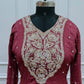 Rose Pink Chinon Anarkali 3pc set with Hand MagamWork  365