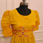 Elegant Mustard Yellow Cotton Maxi Dress with  Embroidery work 115