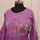 Elegant Orchid Purple Cotton Dress with Embroidery 135