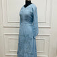 IceBlue Chinon Hand Magam work 3pc kurthi set 295