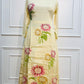 Yellow chinon BrushPaint design 3pc kurthi set 275