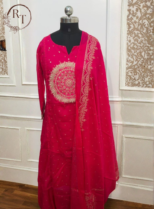 Mull Cotton A-Line Kurta Set