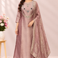 Mauve Elegance – Premium Benaras Straight Cut 3 Piece Suit Set (RT1698)