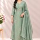 Sage Green – Salsa Embroidered A-Line 3 Piece Suit Set (RT1615)