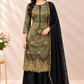 Olive Black Royale – Premium Benaras Farsi Salwar Suit Set (RT1577)