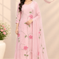 Pink Floral Embroidered A-Line Suit Set (RT1613)