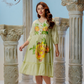 Pastel Green Floral Print Tiered Kurta Dress 135