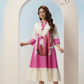 Pink & Off-White Cactus Print Tiered Kurta  Dress 135
