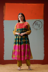 Mustard Multi Polka Dot A-Line Kurta 2pc Set 165
