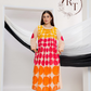Peach & Orange Multi Polka Dot Kurta 2pc Set 165
