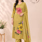 Mustard Bloom – Premium Chinon 3 Piece Suit Set.(RT1488)