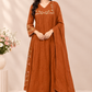Rust Blossom Kota Cotton A-Line Suit Set (RT1604)