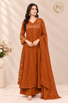 Rust Blossom Kota Cotton A-Line Suit Set (RT1604)
