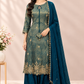 Teal Heritage – Premium Benaras Farsi Salwar Suit Set (RT1578)