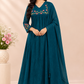 Teal Bloom Kota Cotton A-Line Suit Set (RT1605)