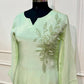 Mint Bloom Chinon A-Line Embroidered Suit Set (RT1039)