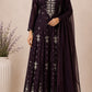 Cocoa Elegance – Premium Chinon Anarkali 3 Piece Suit Set (RT1131)