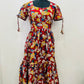 Crimson Bloom Cotton Kalamkari Dress (RT1147)