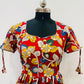 Crimson Bloom Cotton Kalamkari Dress (RT1147)