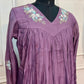 Lavender Mist Mull Chanderi A-Line 3 Piece Suit Set (RT1161)