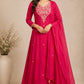 Ruby Radiance Mull Chanderi A-Line 3 Piece Suit Set (RT1163)