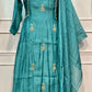 Ocean Mist Mull Chanderi  A-Line Suit Set (RT1164)